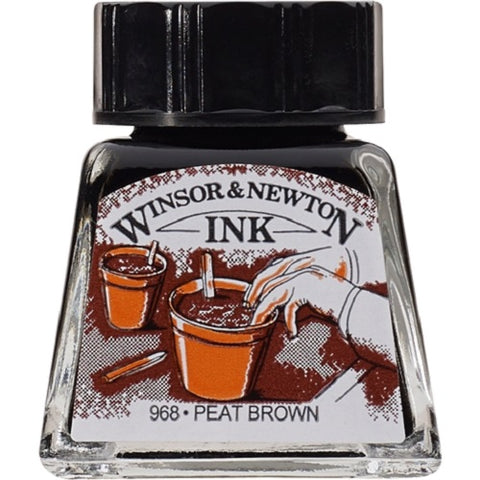 WINSOR & NEWTON DRAWING INK 14ml - Peat Brown