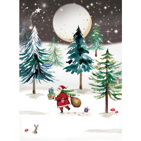 Christmas Cards - Pack of 8 by Deva Evans - Moonlit Santa